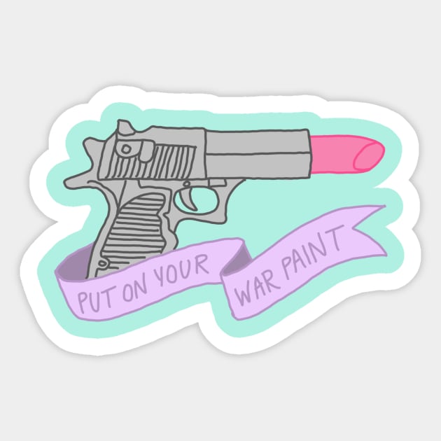 War Paint Feminism Feminist Gun Lipstick Beauty Makeup Sticker by bigkidult